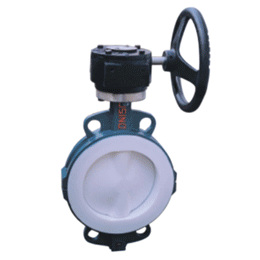 國标氟襯(chen)裏蝶閥(對(dui)夾)